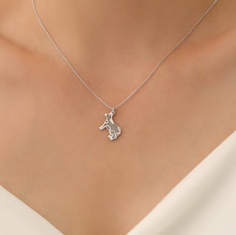 925 Ayar Gümüş Minimal İnek Kolye