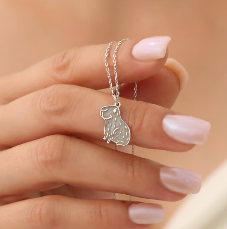 925 Ayar Gümüş Minimal Kunduz Kolye