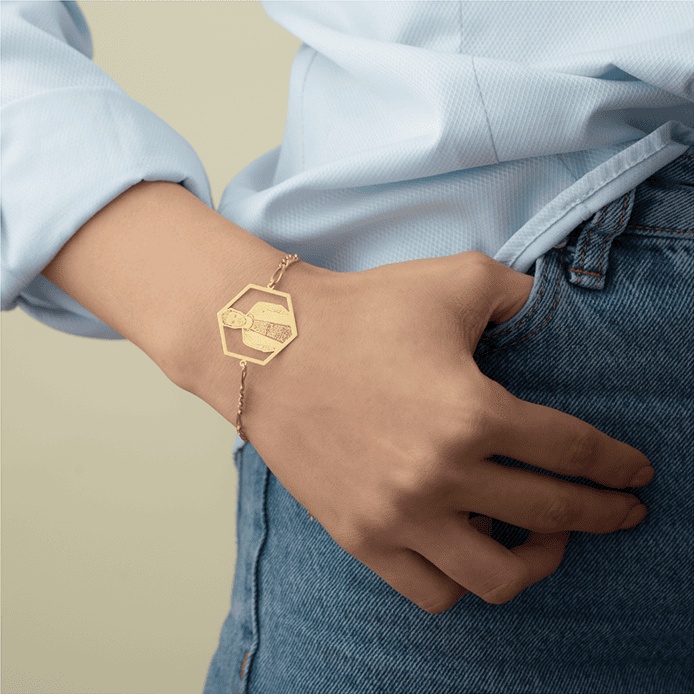 925 Ayar Gümüş Kişiye Özel Resimli Bileklik