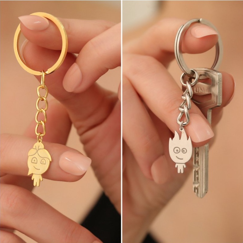 Sevgililer Gününe Özel Ateş Ve Su Anahtarlık ( Çift )