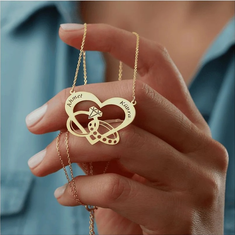 925 Ayar Gümüş İsimli Evlilik Kolyesi