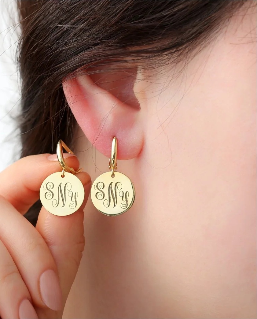 925 Ayar Gümüş Kişiye Özel Harf Detaylı Küpe