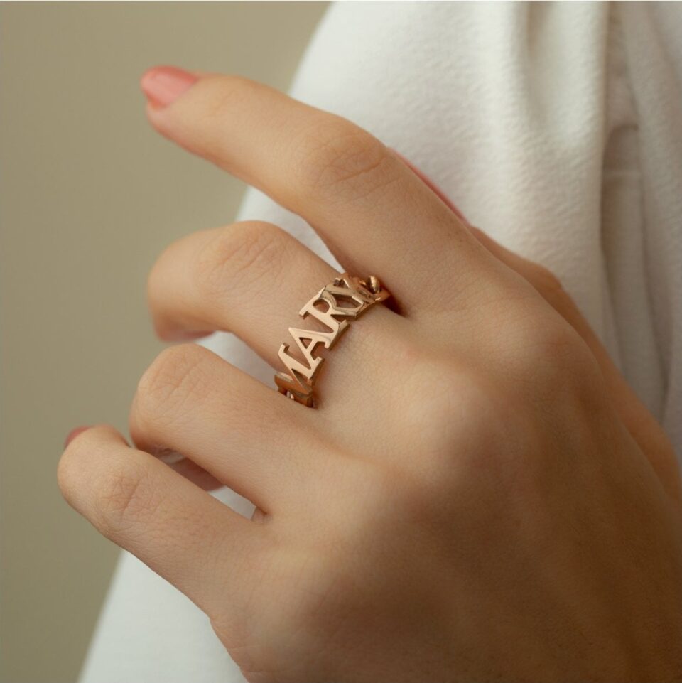 925 Ayar Gümüş İsimli Kalın Zincir Yüzük