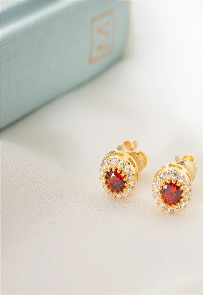 925 Ayar Gümüş Aylara Göre Doğum Taşı Küpe