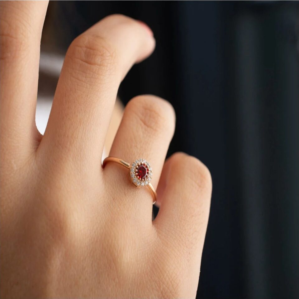 925 Ayar Gümüş Doğum Aylarına Özel Taşlı Ayarlanabilir Yüzük