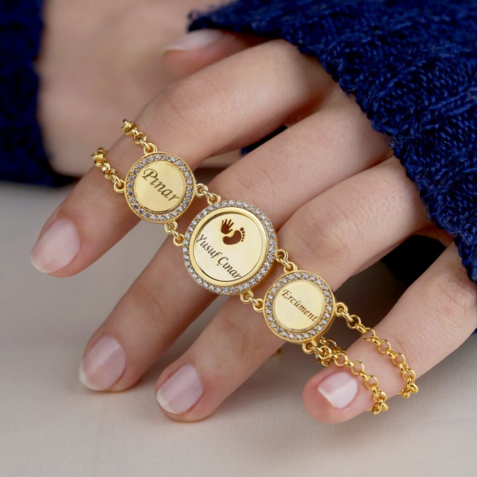 925 Ayar Gümüş Üçlü İsimli Bileklik